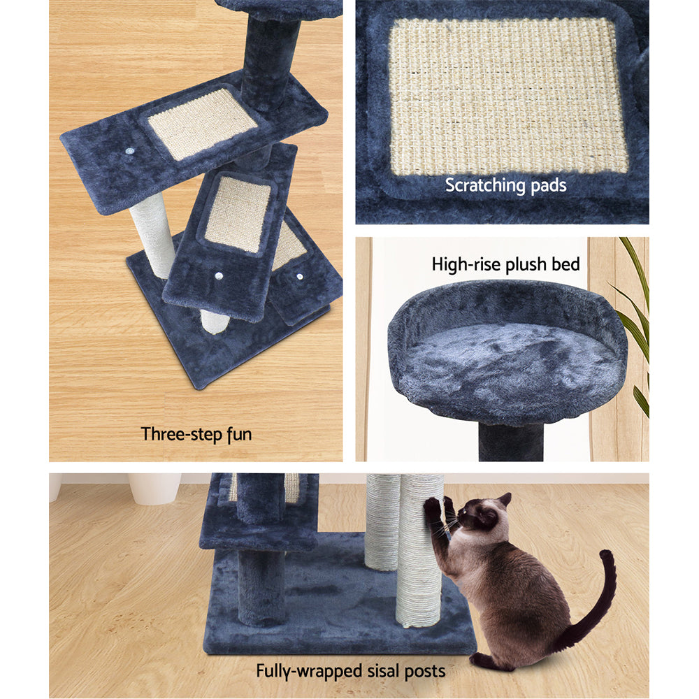 i.Pet Cat Tree 100cm Scratching Post Scratcher Tower Wood Condo House Trees Bed-6