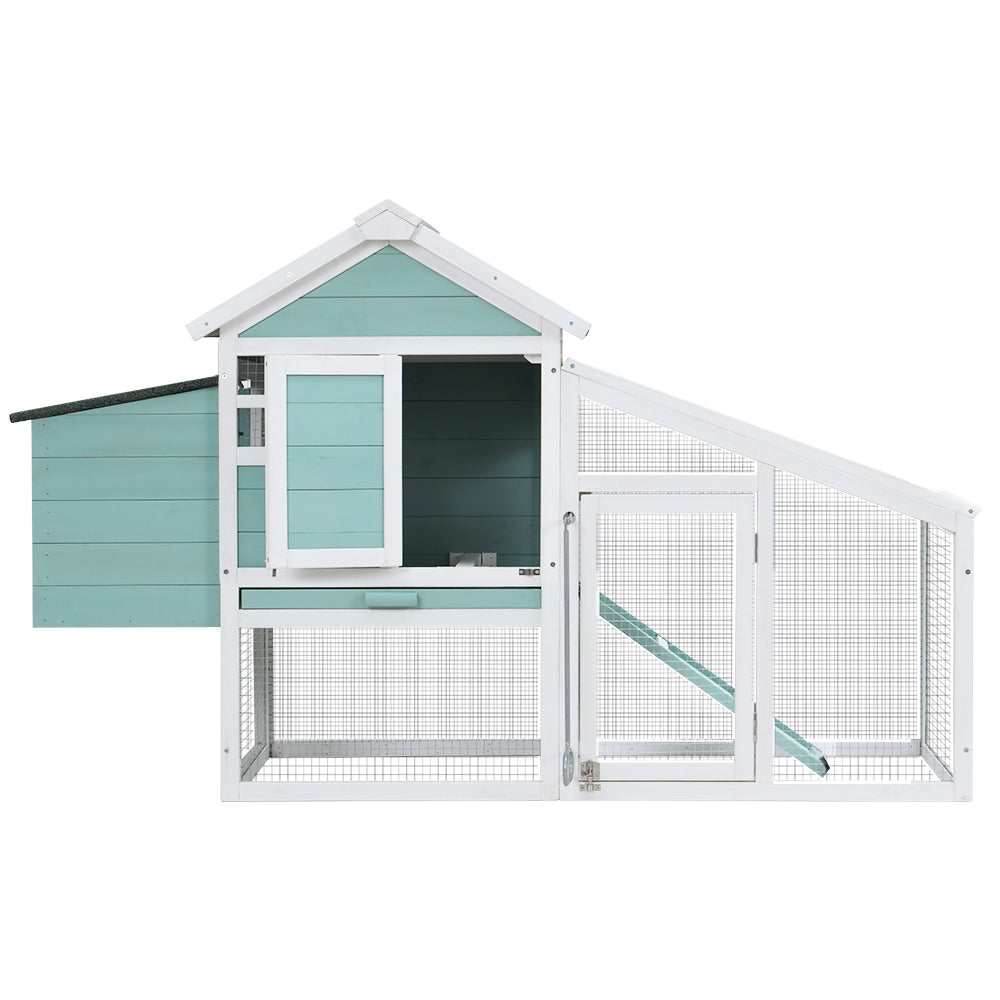 i.Pet Chicken Coop Rabbit Hutch 150cm x 60cm x 93cm Large House Run Cage Wooden Outdoor Bunny-2