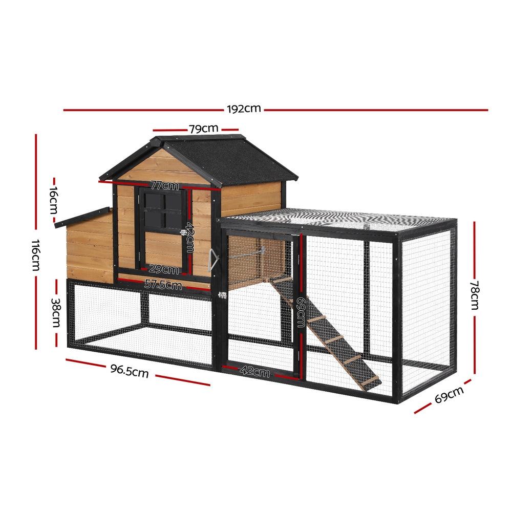 i.Pet Chicken Coop Rabbit Hutch Extra Large Wooden Run Cage Bunny House Outdoor-1