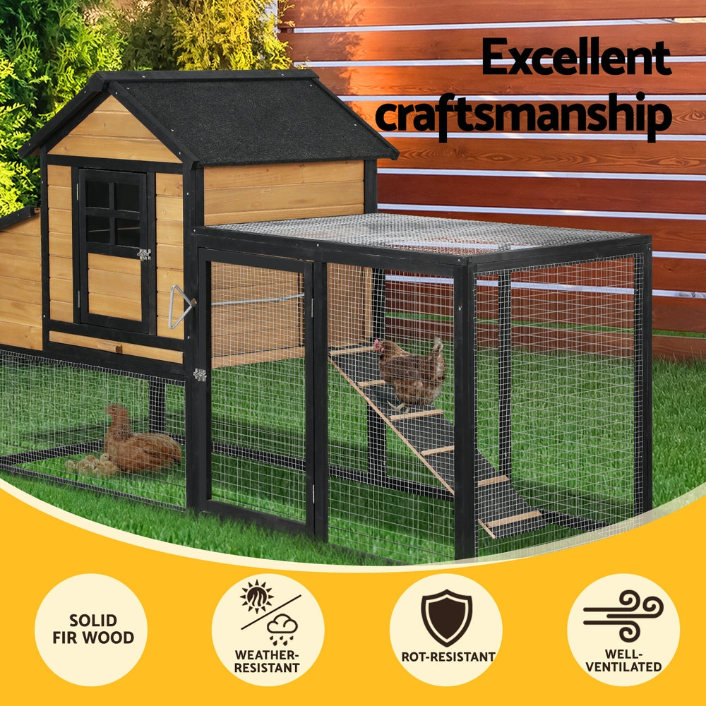 i.Pet Chicken Coop Rabbit Hutch Extra Large Wooden Run Cage Bunny House Outdoor-3