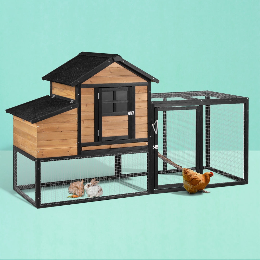 i.Pet Chicken Coop Rabbit Hutch Extra Large Wooden Run Cage Bunny House Outdoor-6