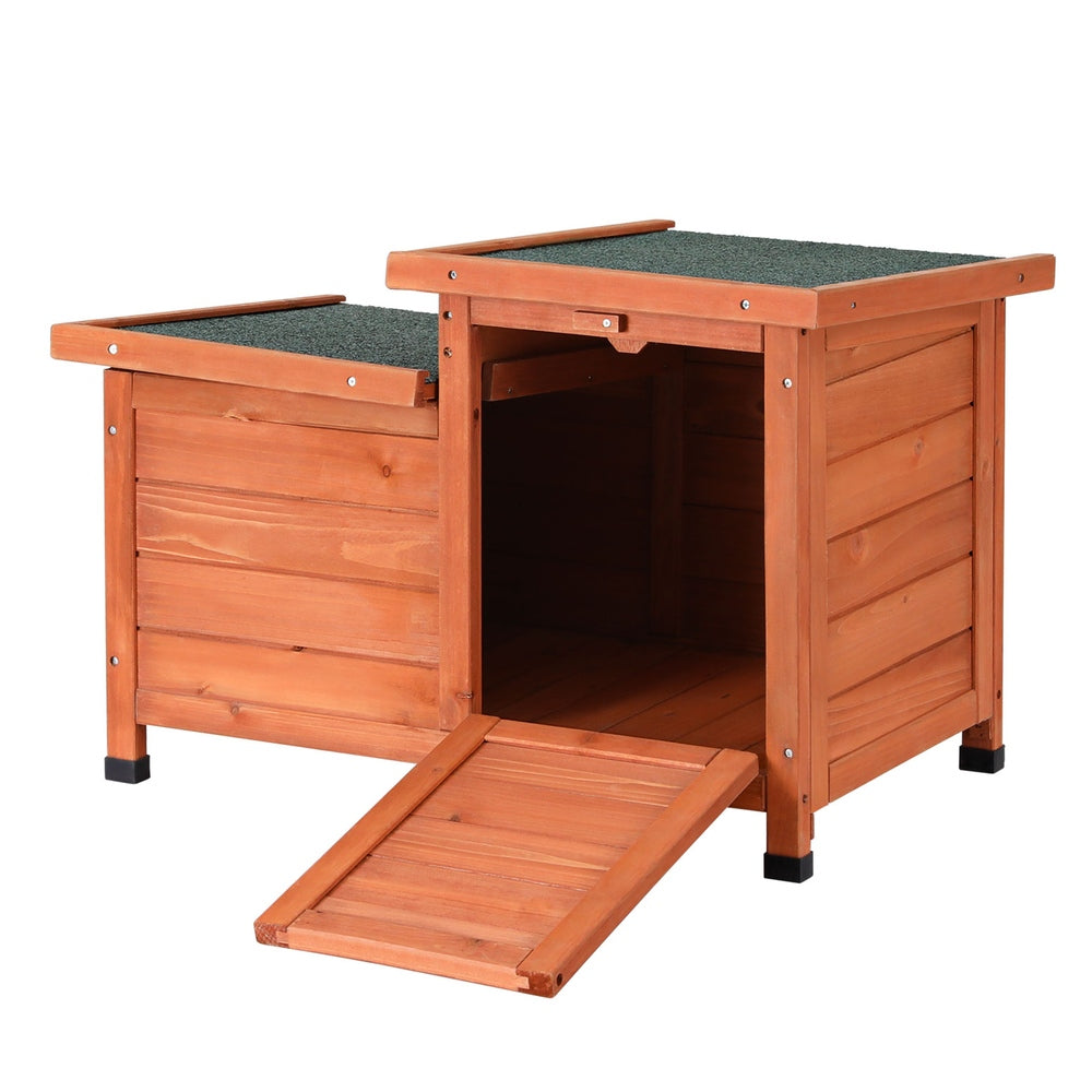 i.Pet Rabbit Hutch Outdoor Cat House Wooden Shelter Condo Small Enclosure Indoor-0