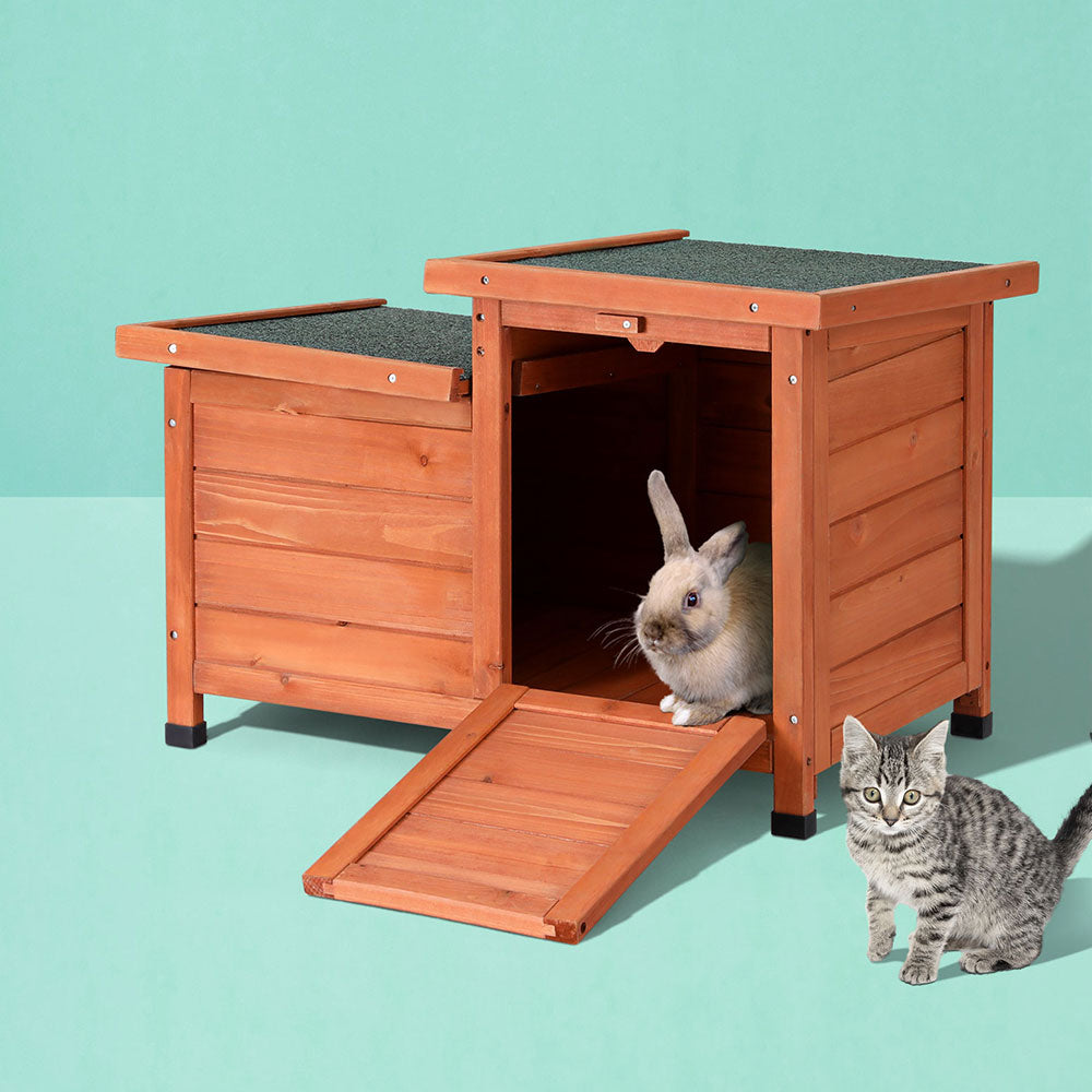 i.Pet Rabbit Hutch Outdoor Cat House Wooden Shelter Condo Small Enclosure Indoor-6