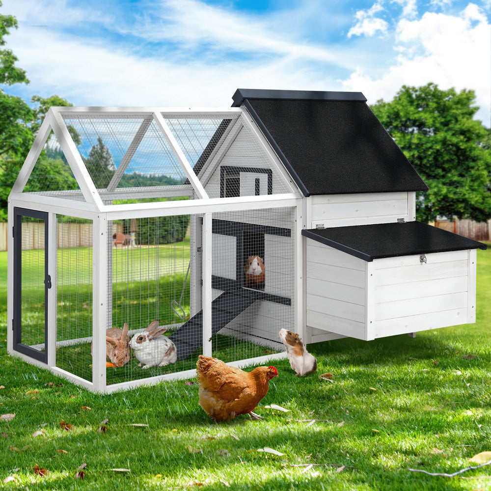 i.Pet Chicken Coop Rabbit Hutch 166cm x 120cm x 112cm Large House Run Cage XL Bunny Wooden-7