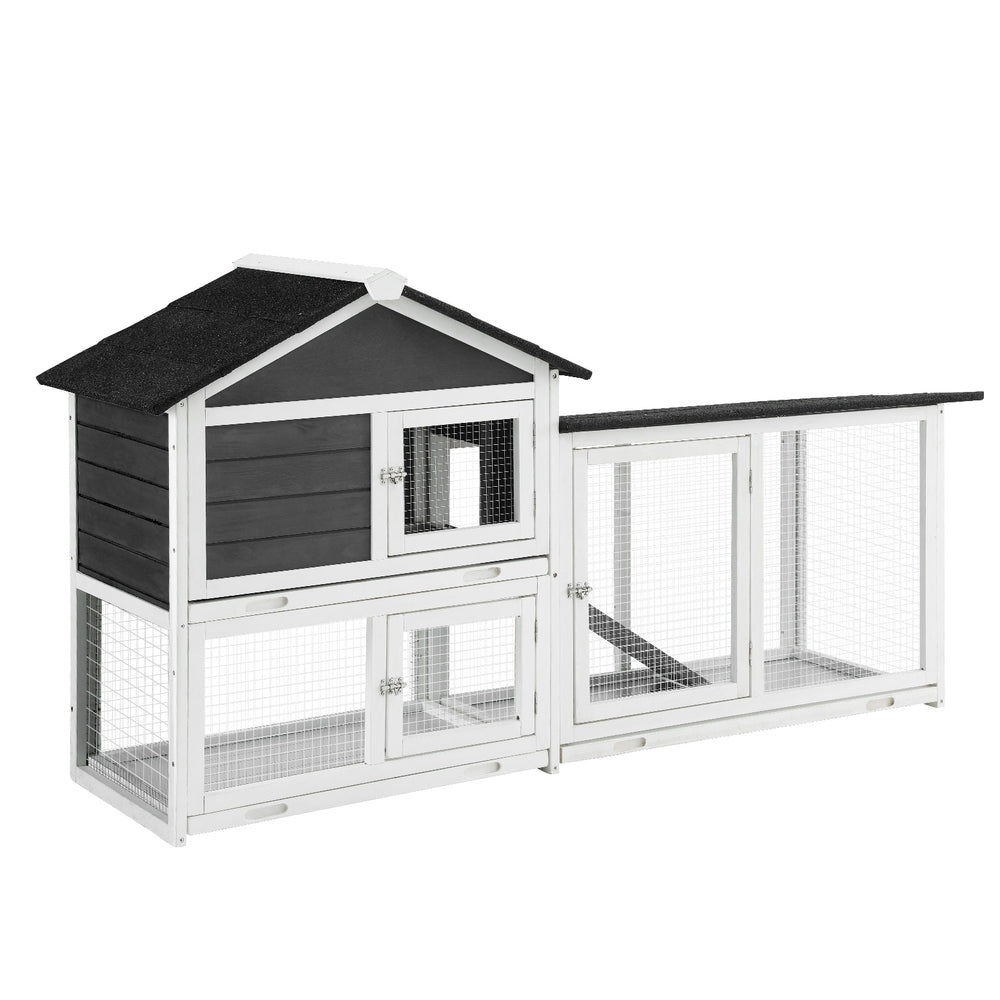 i.Pet Chicken Coop Rabbit Hutch Extra Large Wooden Run Cage House With Run Cage-6