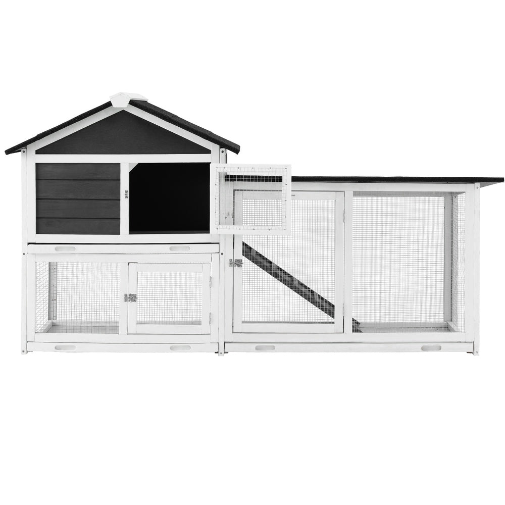 i.Pet Chicken Coop Rabbit Hutch Extra Large Wooden Run Cage House With Run Cage-2