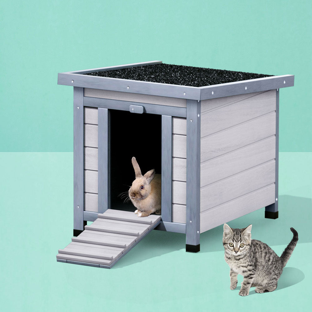 i.Pet Rabbit Hutch Outdoor Cat House Wooden Shelter Condo Small Enclosure Indoor-6