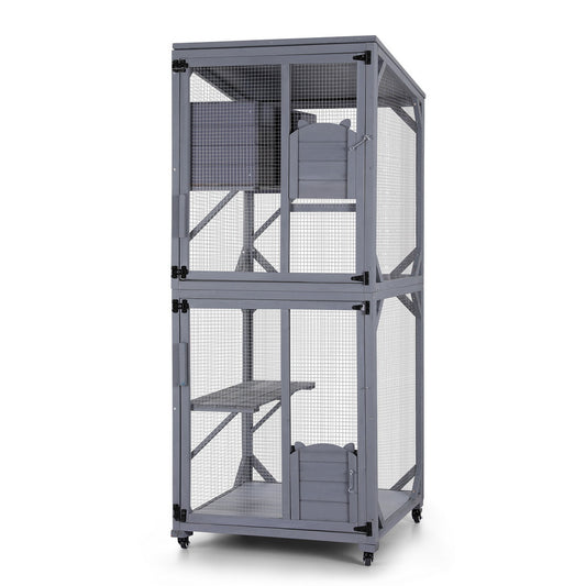 i.Pet Cat House Wooden 180cm Rabbit Hutch Pet Condo Small Dog Enclosure Cage-0