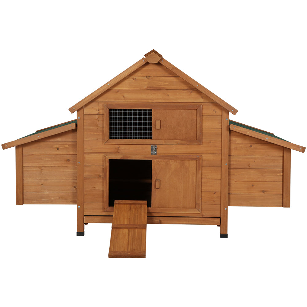 i.Pet Chicken Coop Rabbit Hutch 150cm x 68cm x 96cm Large House Run Cage Wooden Outdoor Pet Enclosure-2