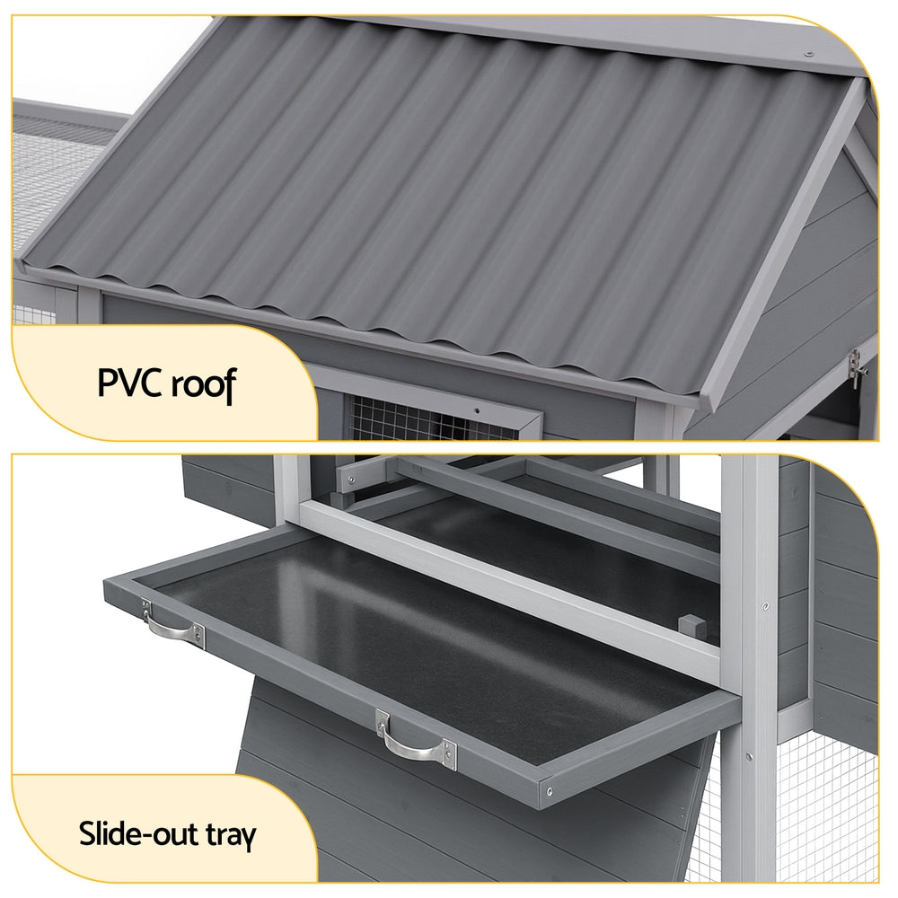 i.Pet Chicken Coop Rabbit Hutch Extra Large Wooden Run Bunny Cage Poultry House Outdoor-5