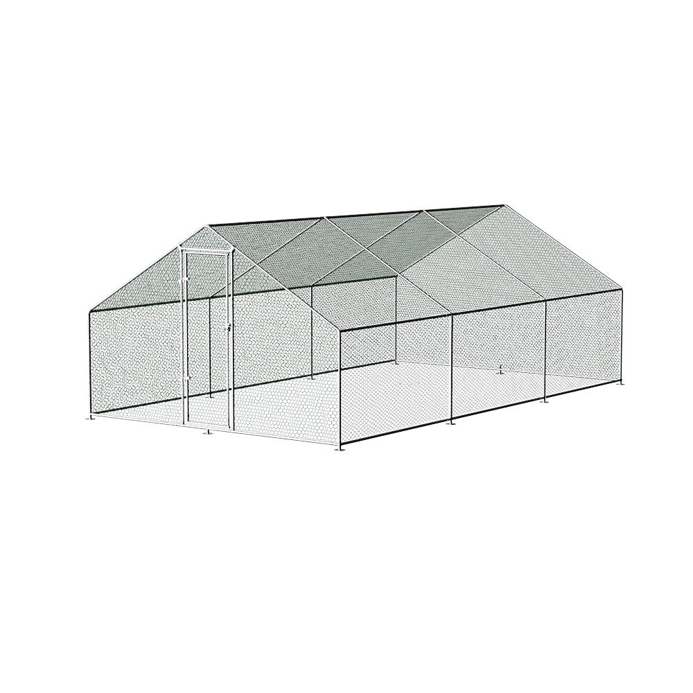 i.Pet Chicken Coop Cage 3x6x2m Galvanised Steel-0