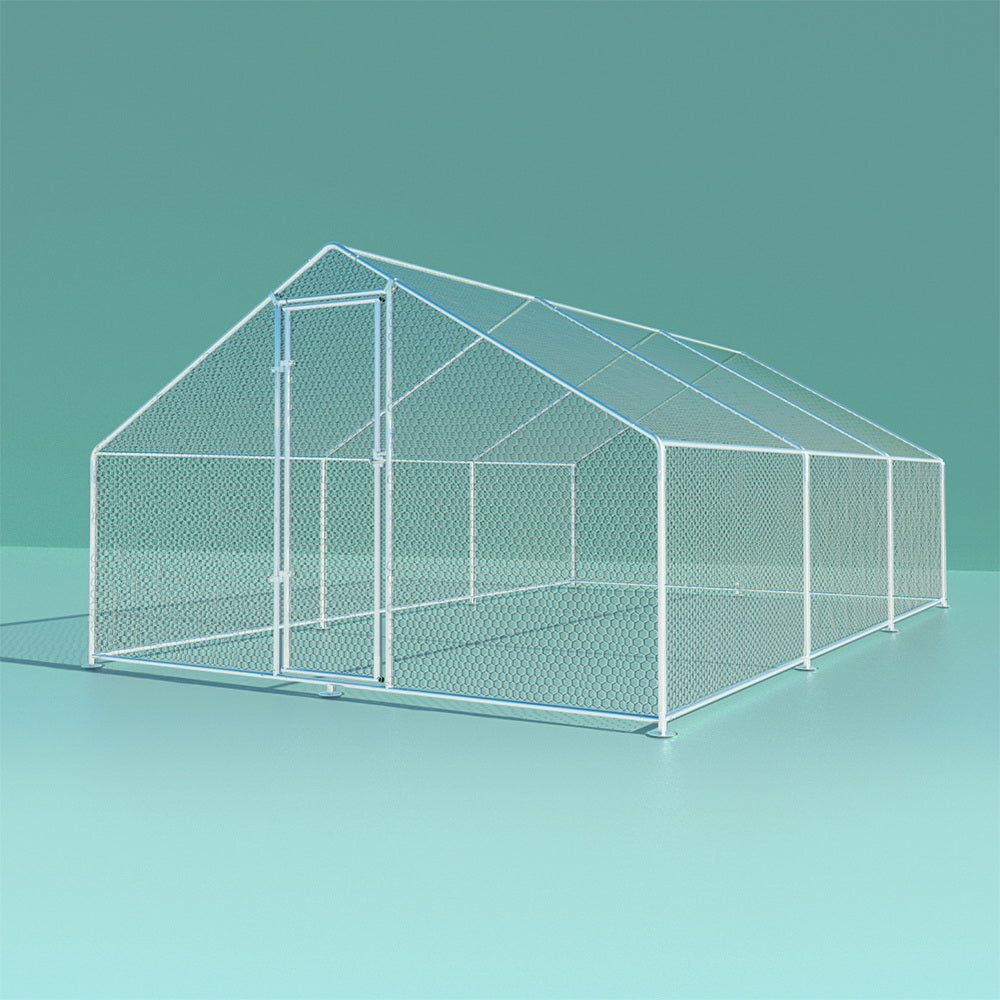 i.Pet Chicken Coop Cage 3x6x2m Galvanised Steel-7