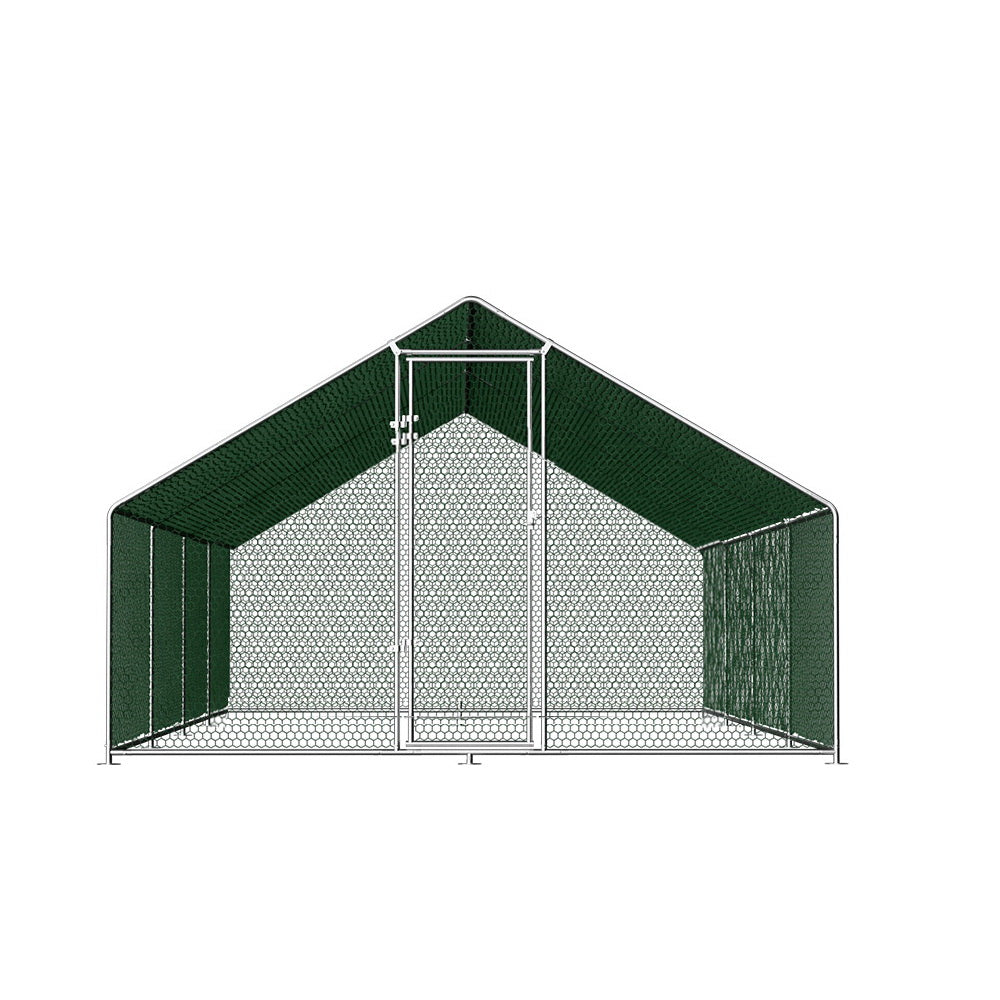 i.Pet Chicken Coop Cage 3x8x2m Galvanised Steel-2