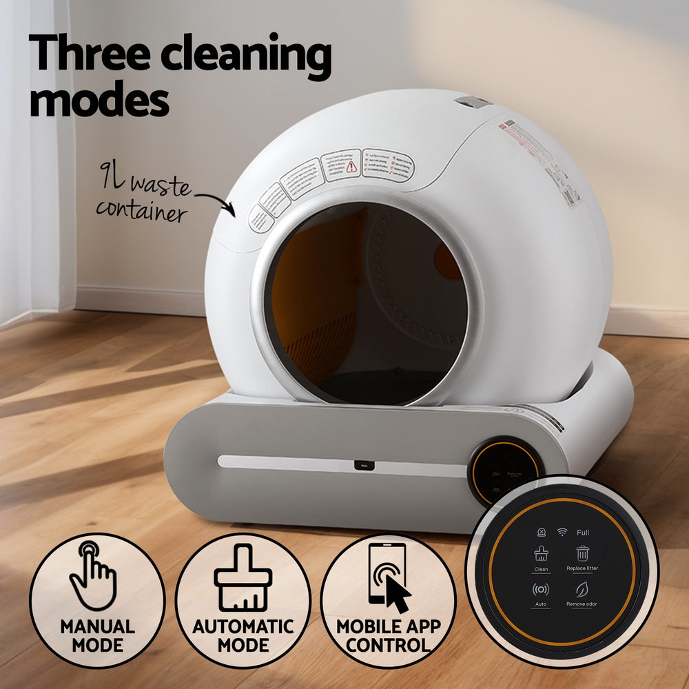 i.Pet Automatic Cat Litter Box Self-Cleaning Large Smart Toilet Tray App Control 9L-3