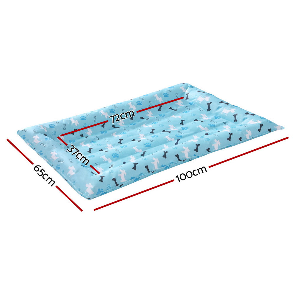 i.Pet Pet Cooling Mat Gel Dog Cat Self-cool Puppy Pad Large Bed Summer Blue-1