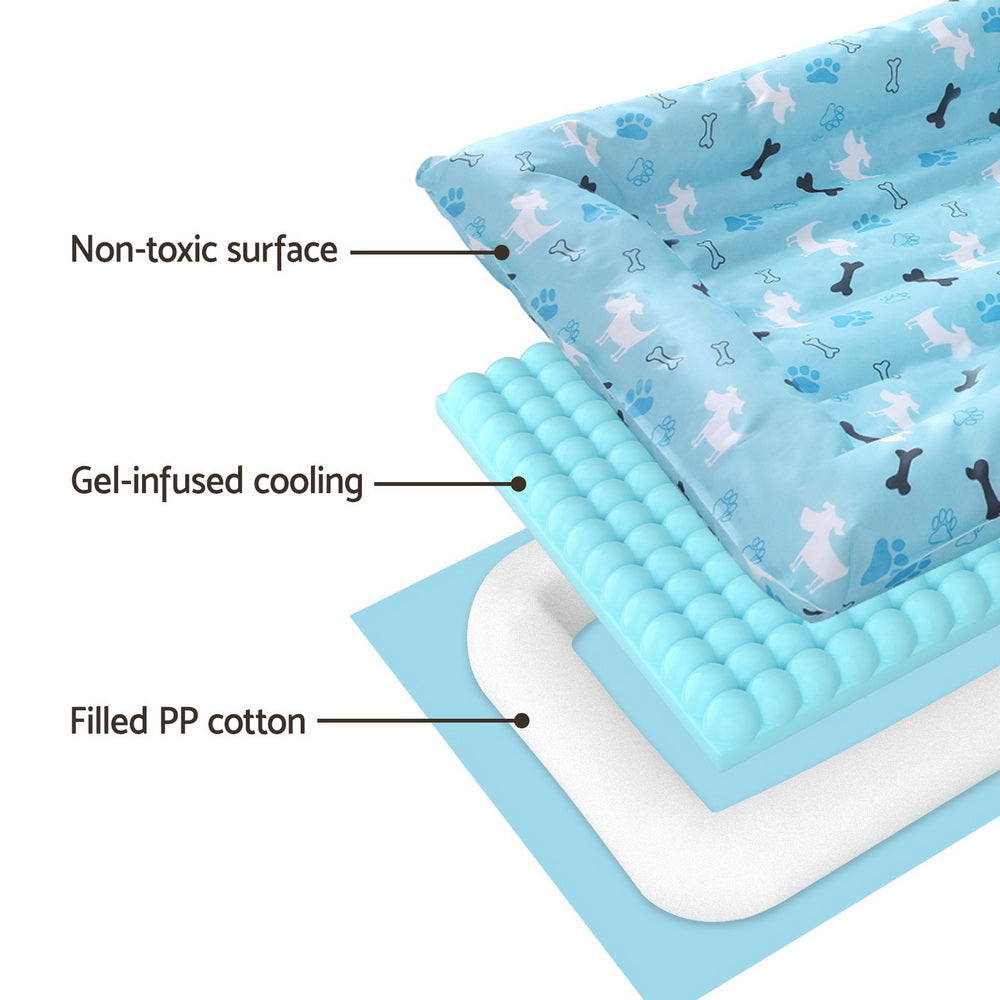 i.Pet Pet Cooling Mat Gel Dog Cat Self-cool Puppy Pad Large Bed Summer Blue-3