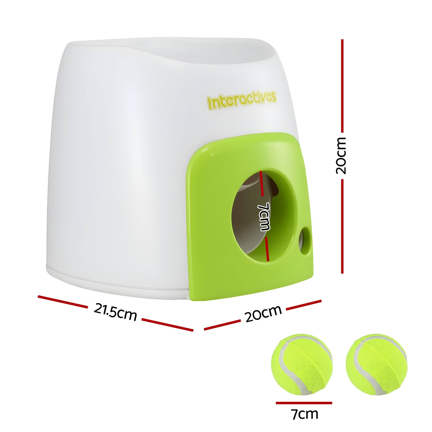 i.Pet 2-in-1 Dog Ball Launcher & Treat Dispenser with 2 Balls Green