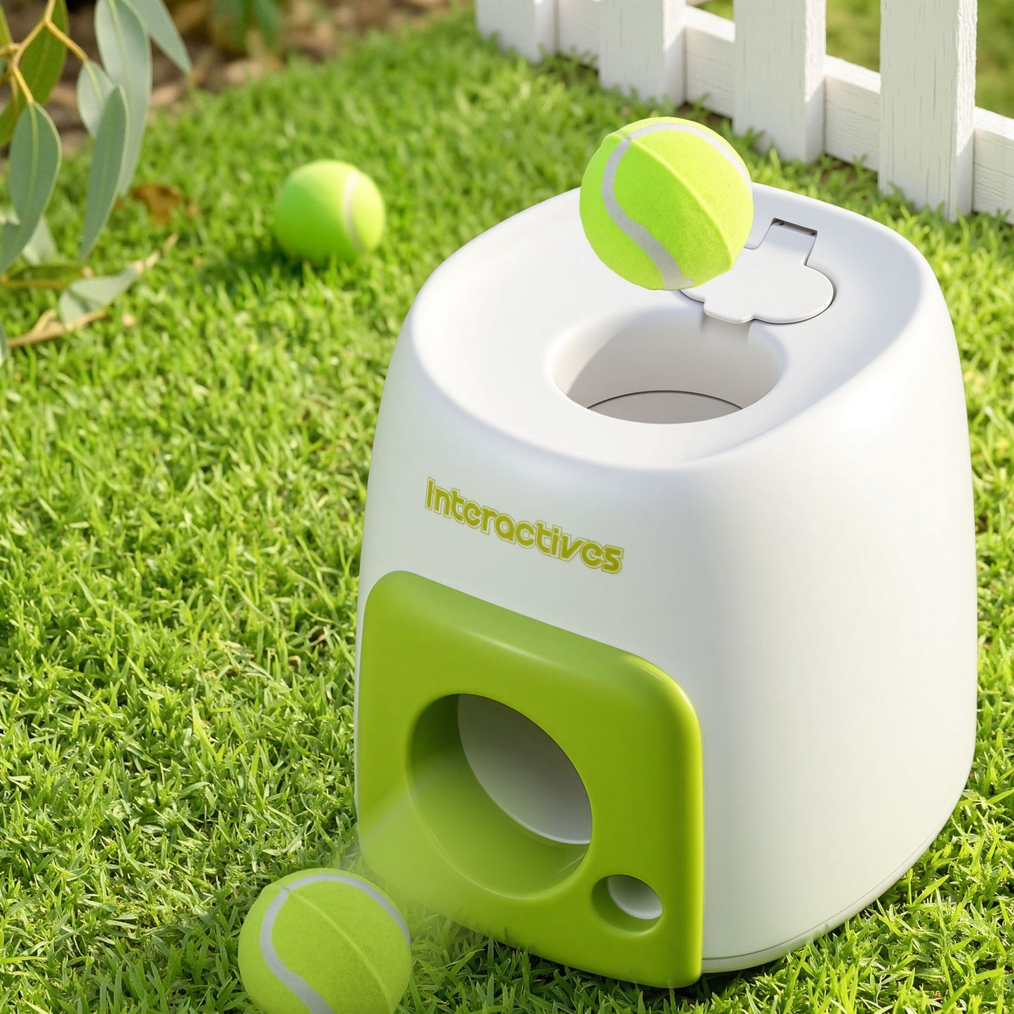 i.Pet 2-in-1 Dog Ball Launcher & Treat Dispenser with 2 Balls Green