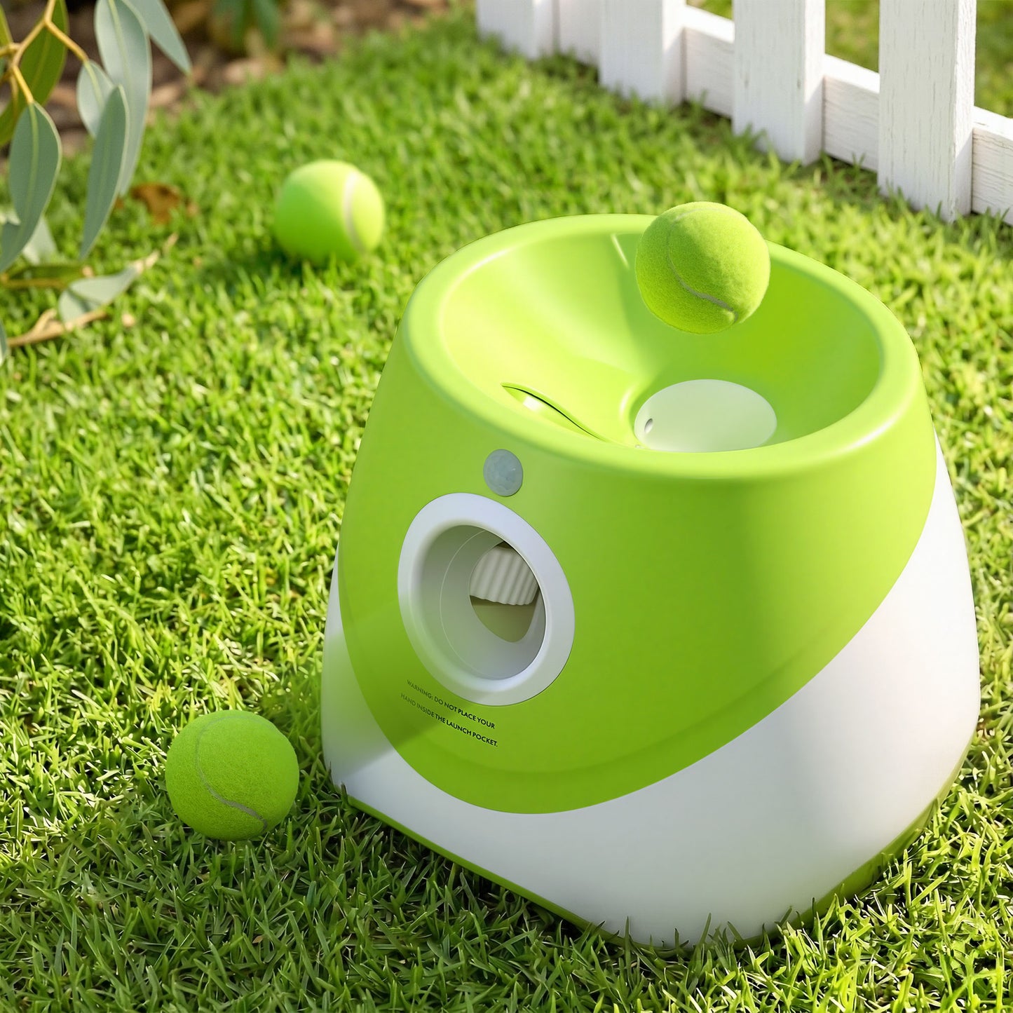 i.Pet Dog Ball Launcher Thrower with 6 Balls & 3/6/9m Launch Distances Green