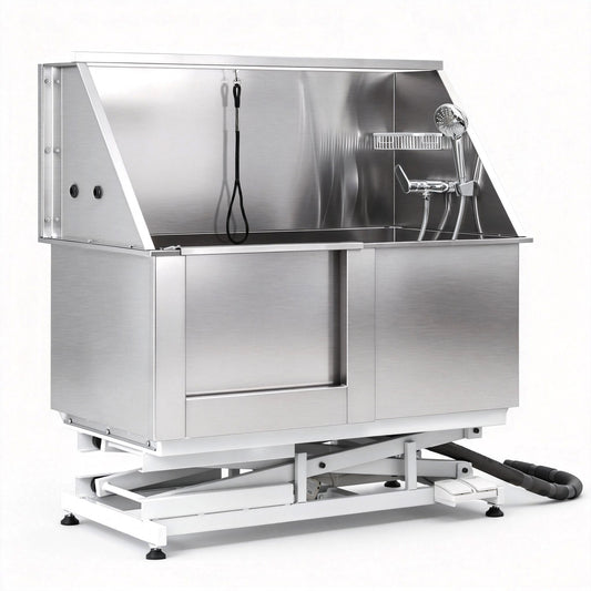 i.Pet Electric Pet Bath Tub Dog Grooming Stainless Steel Wash Station 127cm