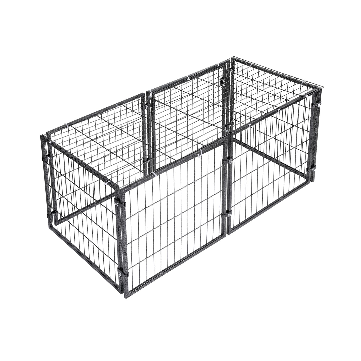 i.Pet Large Dog Crate Cage Playpen 129cm Puppy Pen Pet Enclosure Black-2