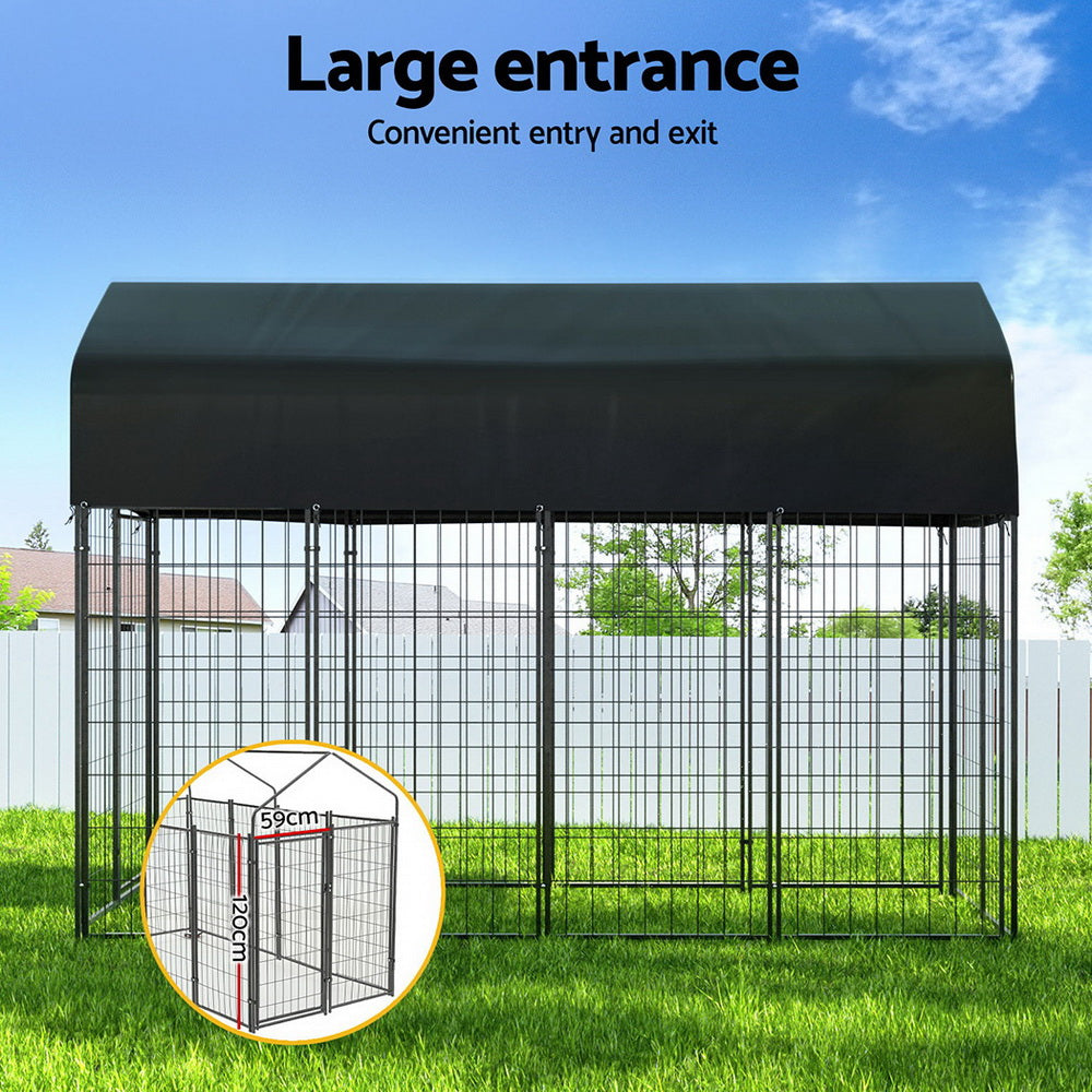 i.Pet Dog Kennel Extra Large House Outdoor Playpen Pet Puppy Metal Backyard-3