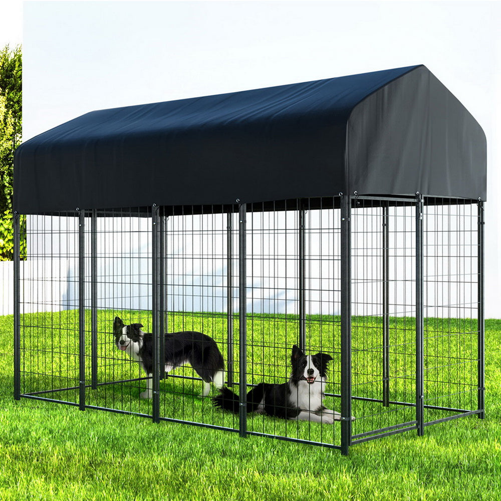 i.Pet Dog Kennel Extra Large House Outdoor Playpen Pet Puppy Metal Backyard-6