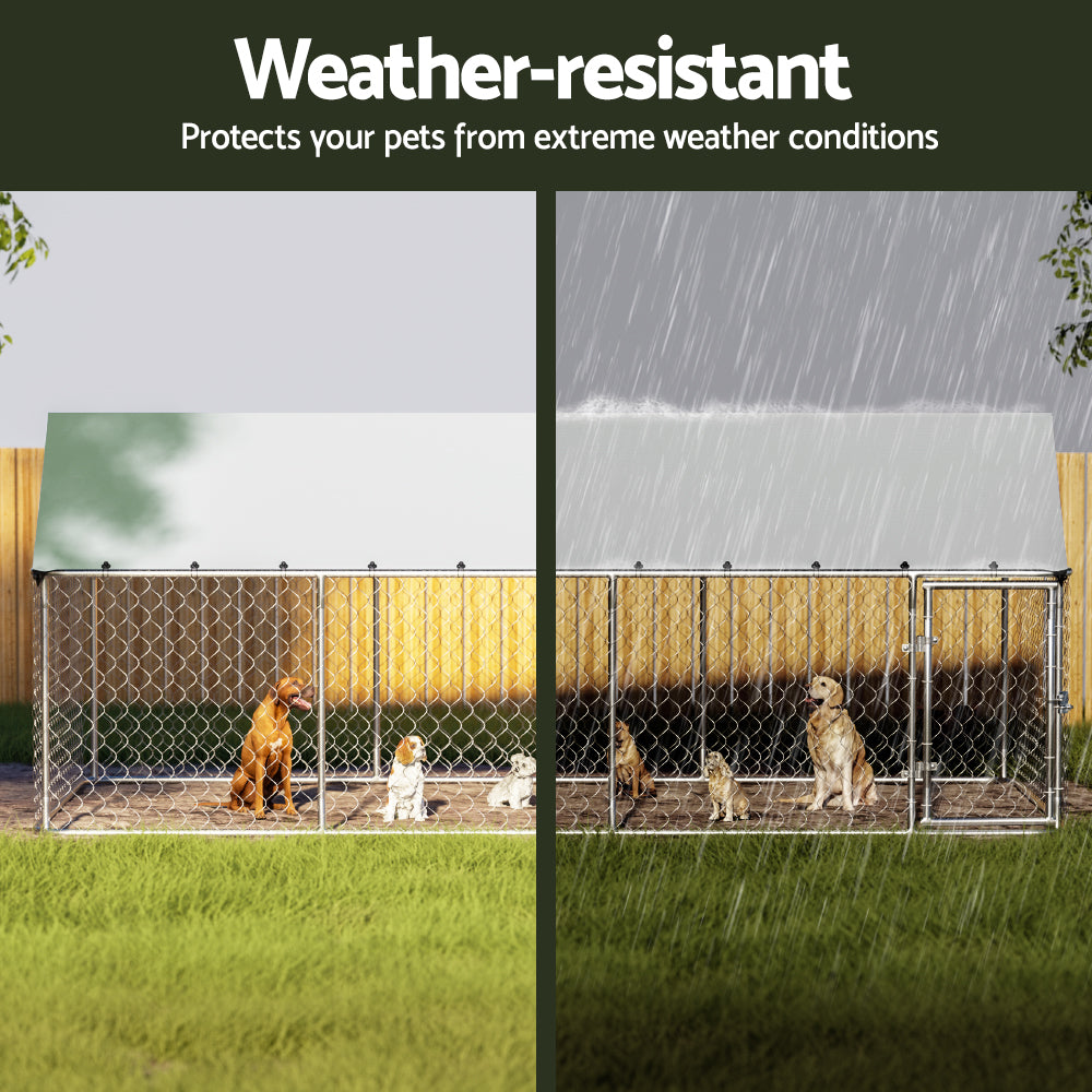 i.Pet Dog Kennel Large House XL Pet Run Cage Puppy Outdoor Enclosure 2Mx4M-4