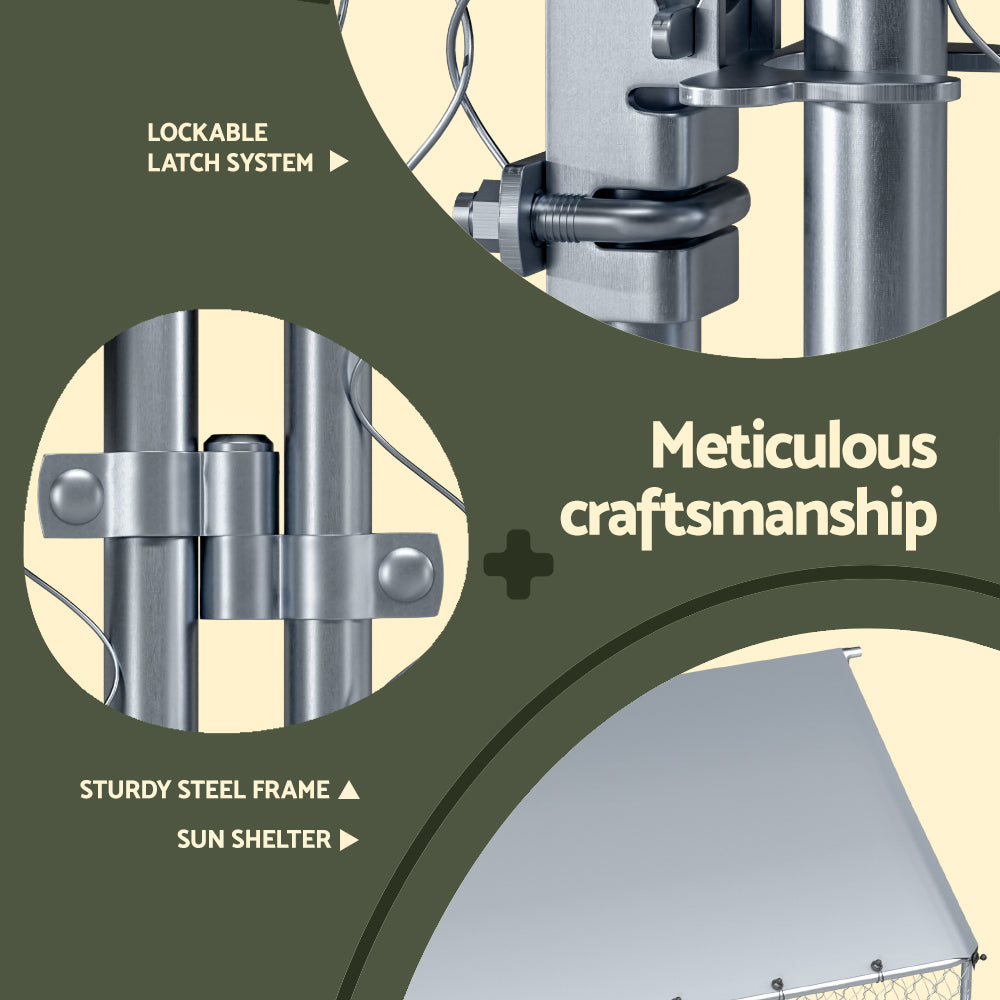 i.Pet Dog Kennel Large House XL Pet Run Cage Puppy Outdoor Enclosure 2Mx4M-5