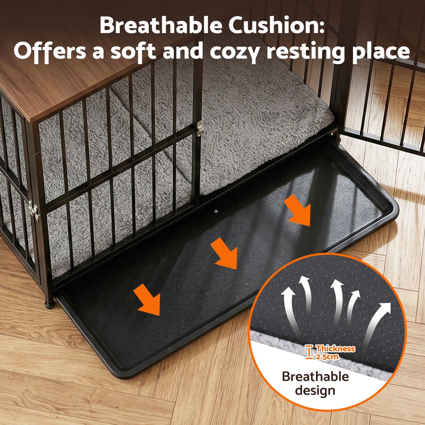 i.Pet Large Dog Crate Furniture 93cm Dog Cage Puppy Pet Wooden Black