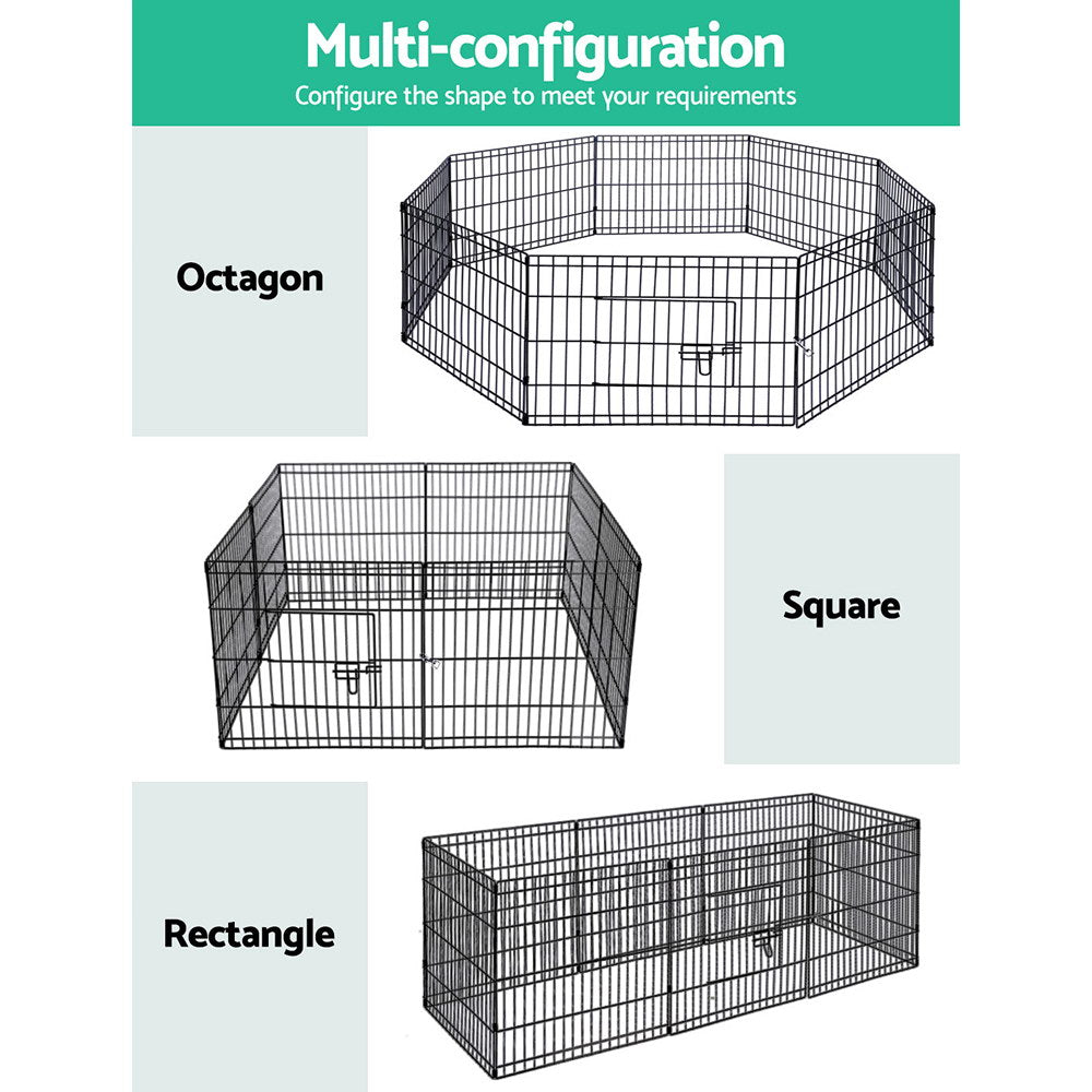 i.Pet 24" 8 Panel Dog Playpen Pet Fence Exercise Cage Enclosure Play Pen-3