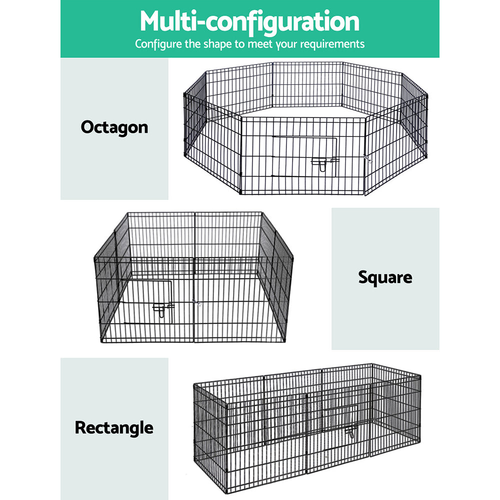 i.Pet 2x24" 8 Panel Dog Playpen Pet Fence Exercise Cage Enclosure Play Pen-3