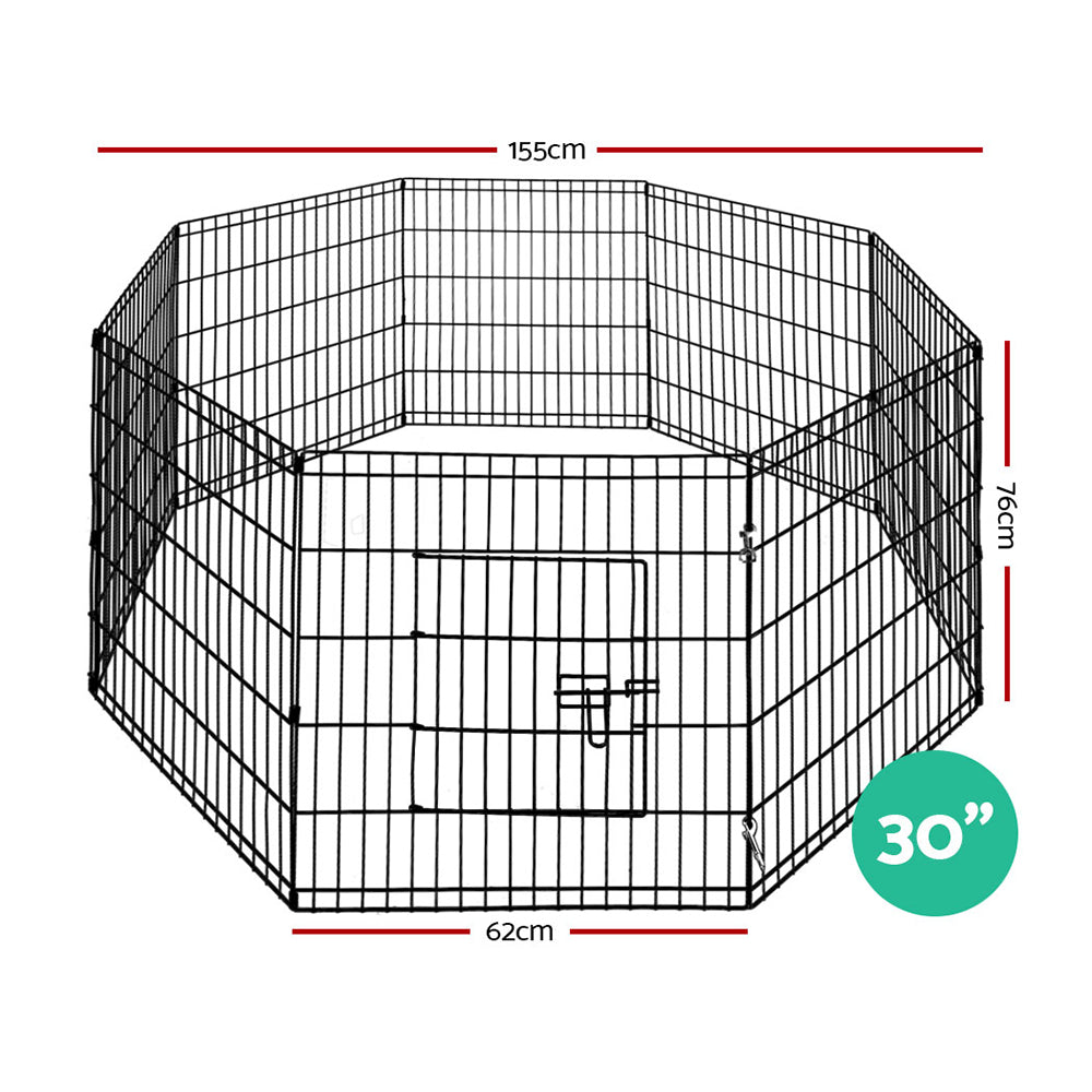 i.Pet 30" 8 Panel Dog Playpen Pet Fence Exercise Cage Enclosure Play Pen-1