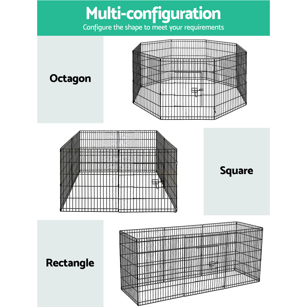 i.Pet 30" 8 Panel Dog Playpen Pet Fence Exercise Cage Enclosure Play Pen-3