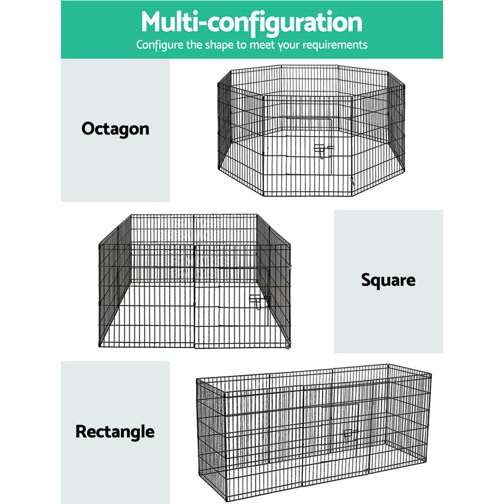 i.Pet 2x30" 8 Panel Dog Playpen Pet Fence Exercise Cage Enclosure Play Pen-3