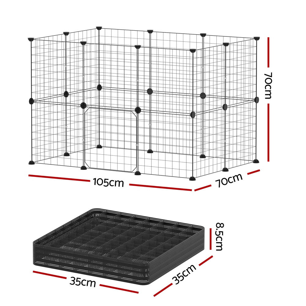 i.Pet Pet Dog Playpen Enclosure Cage 20 Panel Puppy Fence Play Pen Foldable Metal-1