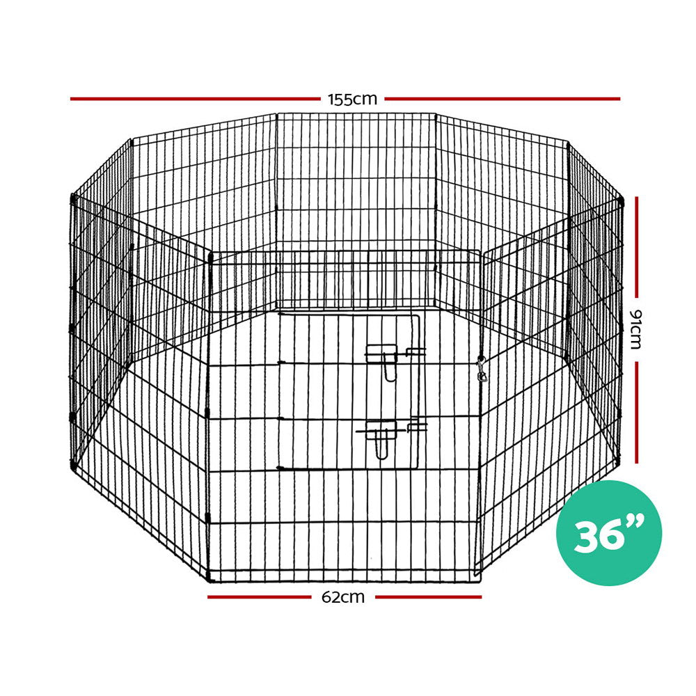 i.Pet 36" 8 Panel Dog Playpen Pet Fence Exercise Cage Enclosure Play Pen-1