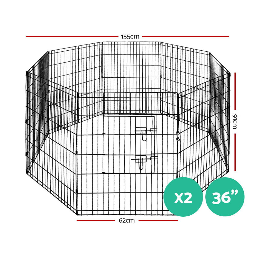 i.Pet 2x36" 8 Panel Dog Playpen Pet Fence Exercise Cage Enclosure Play Pen-1