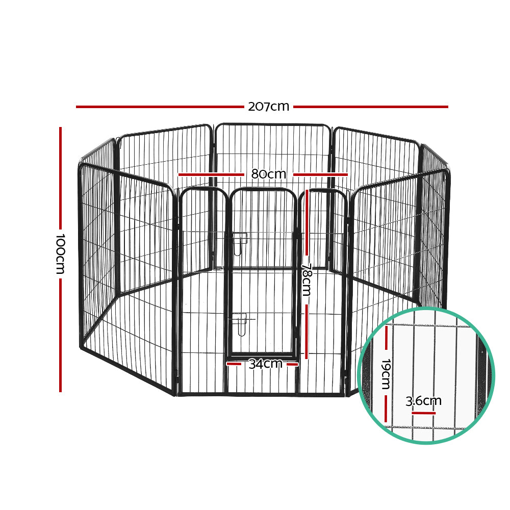 i.Pet 40" 8 Panel Dog Playpen Pet Exercise Cage Enclosure Fence Play Pen-1