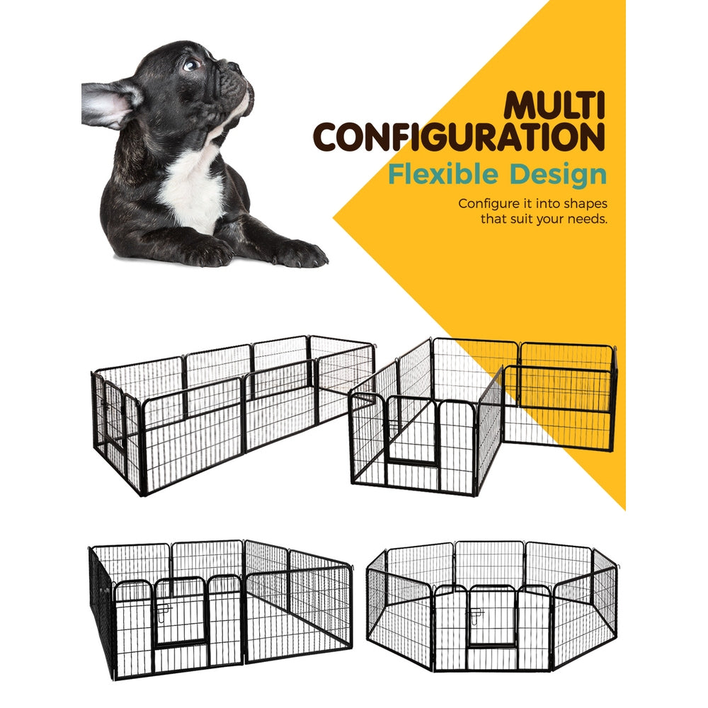 i.Pet 24" 8 Panel Dog Playpen Pet Exercise Cage Enclosure Fence Play Pen-2