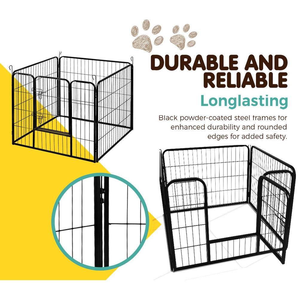 i.Pet 24" 8 Panel Dog Playpen Pet Exercise Cage Enclosure Fence Play Pen-4