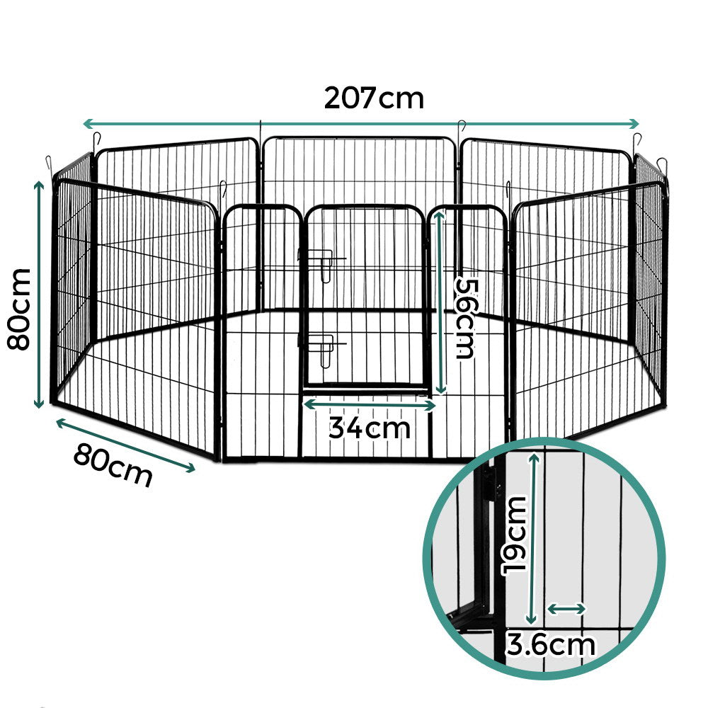 i.Pet 32" 8 Panel Dog Playpen Pet Exercise Cage Enclosure Fence Play Pen-1