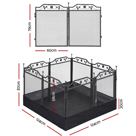 i.Pet Pet Dog Playpen Heavy-Duty Enclosure Multi-Configuration Indoor Outdoor Black-1