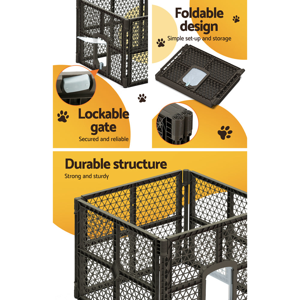 i.Pet Dog Playpen Enclosure 4 Panel Pet Fence Plastic Play Pen-5