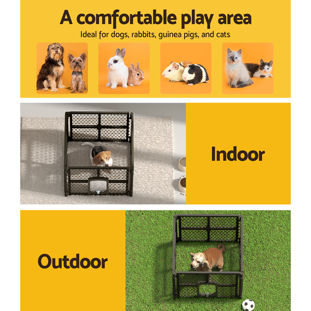 i.Pet Dog Playpen Enclosure 4 Panel Pet Fence Plastic Play Pen-6