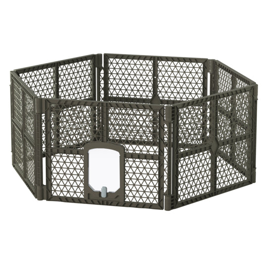 i.Pet Dog Playpen Enclosure 6 Panel Pet Fence Plastic Play Pen-0