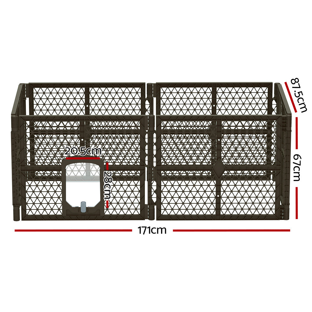 i.Pet Dog Playpen Enclosure 6 Panel Pet Fence Plastic Play Pen-1