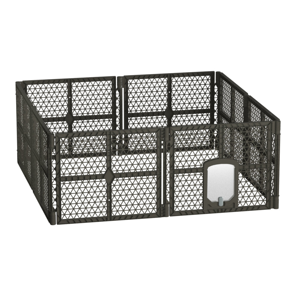 i.Pet Dog Playpen Enclosure 8 Panel Pet Fence Plastic Play Pen-0