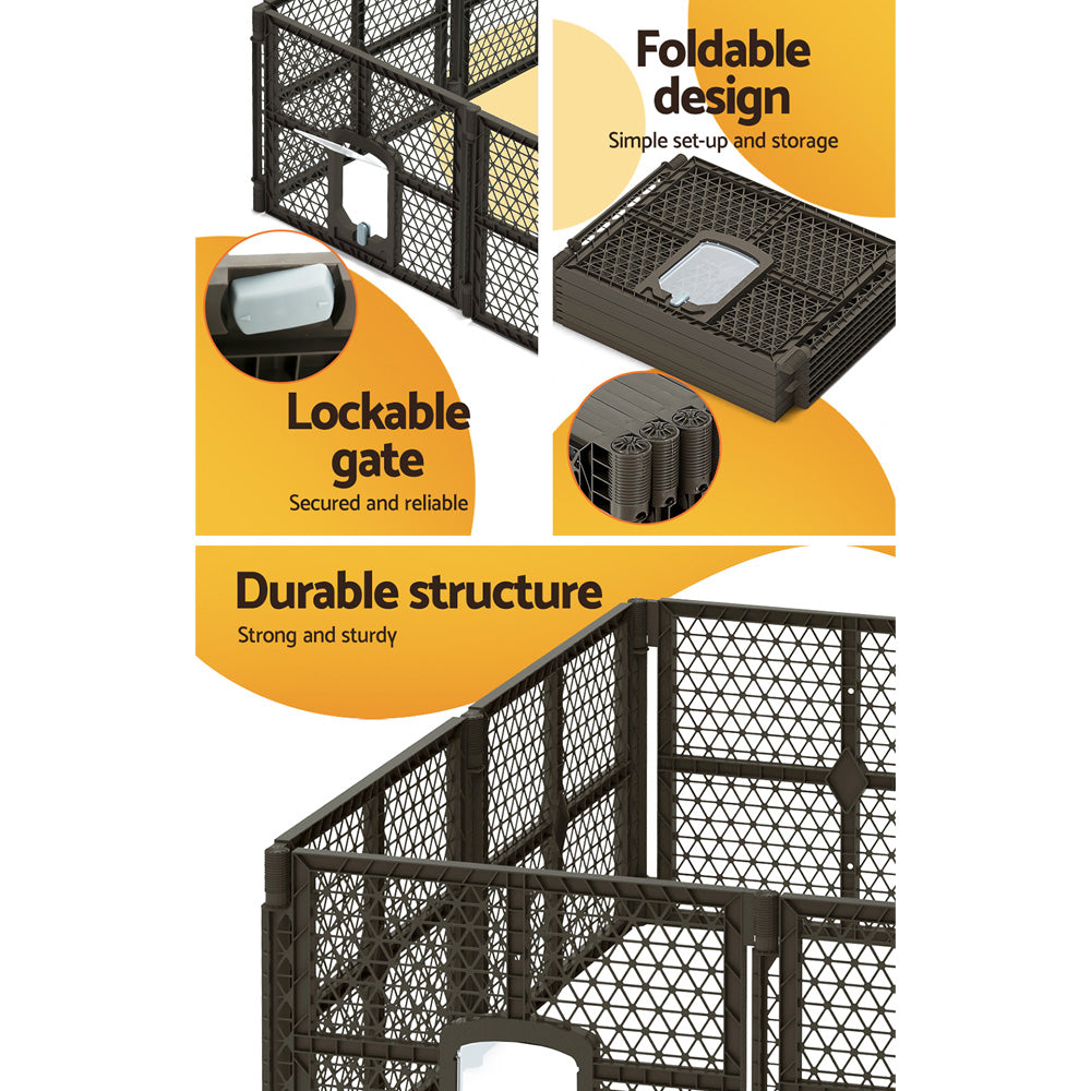 i.Pet Dog Playpen Enclosure 8 Panel Pet Fence Plastic Play Pen-6