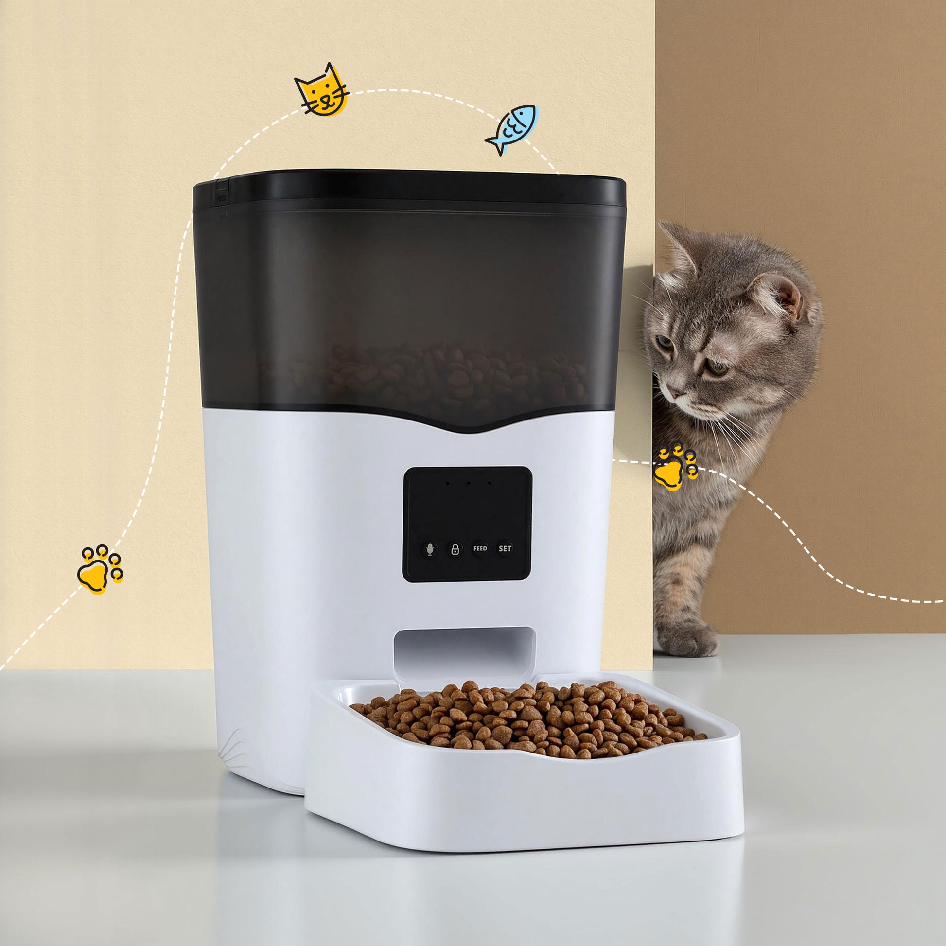i.Pet Automatic Pet Feeder Dog Cat Feeder Wifi 3L Auto Smart Food Dispenser-6